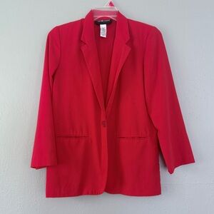 Sag Harbor Petite Red Blazer Pockets Size 8P Women’s Rayon polyester